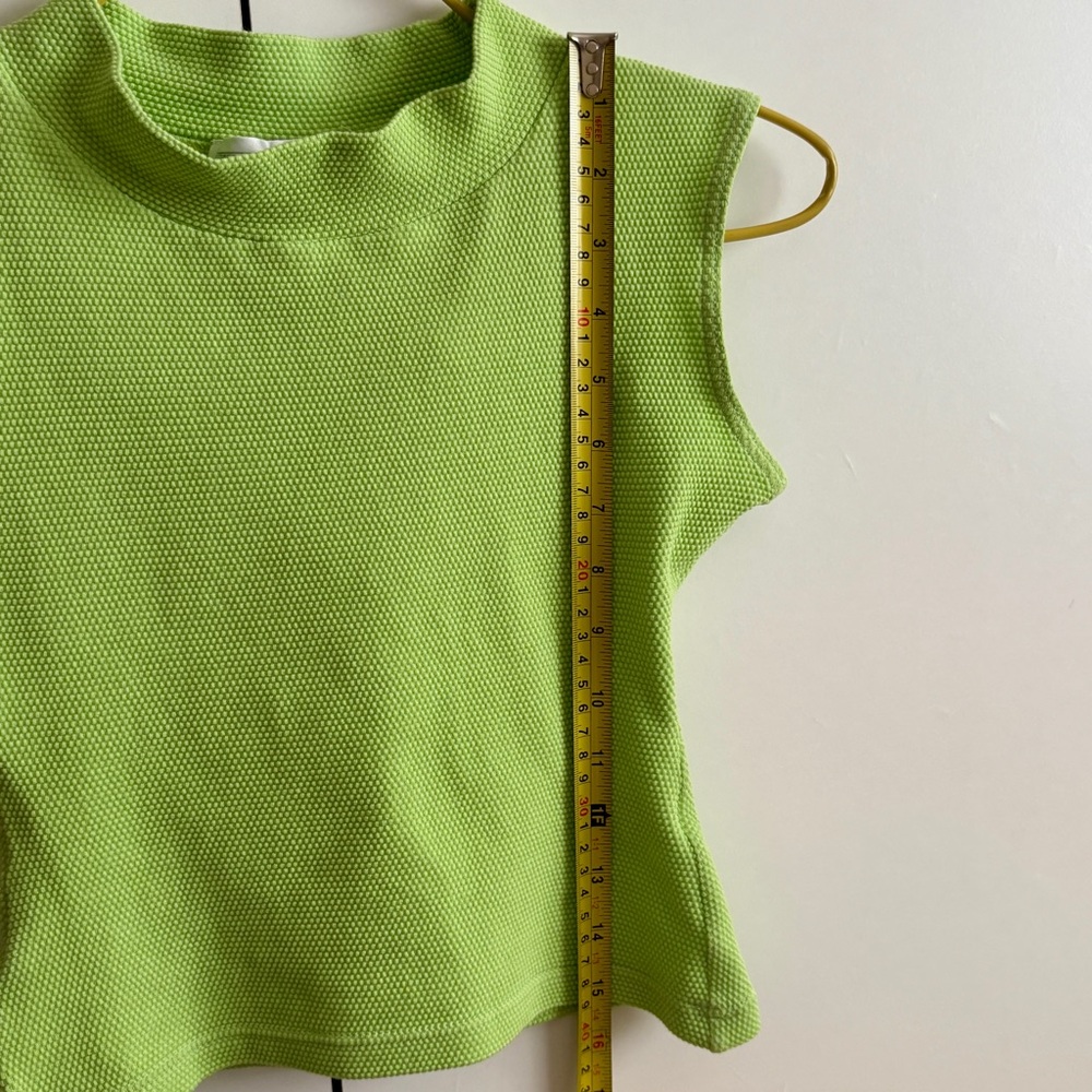 Vintage Apple Green Waffle Crop Top - Picture 11 of 11